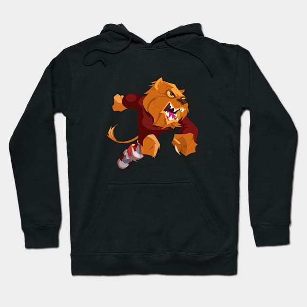 Lion football cartoon Hoodie by VijackStudio